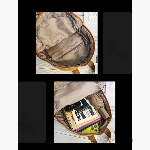 Mini Canvas Backpack Purse with Multiple Pockets for Women and Teens